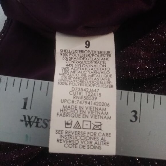 Xtraordinary women's size 9 plum metallic haltar dress - Picture 14 of 15